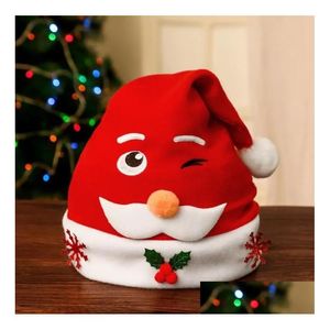 Bonnet / Skull Caps Beanie / SKL Décorations de Noël 2021 Adts Chapeaux pour enfants Santa Nouveauté Chapeau de fête drôle avec dessin animé Design Holiday Ot8Pk