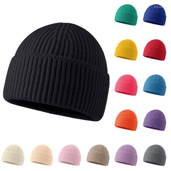 Bonnet/Crâne Casquettes Bonnets Tricoté Solide Cool Chapeau Femmes Casquette Pliable Pêcheur Topper Casual Turban Bonnet Unisexe Hip HopBeanie/Crâne Elob22