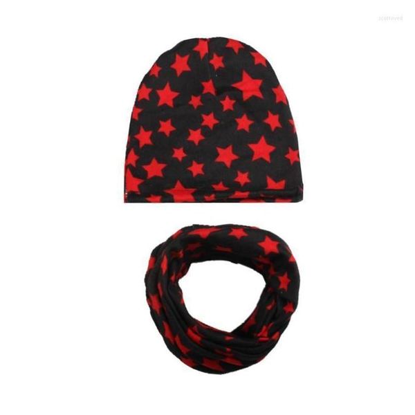 Bonnet / Skull Caps Bonnets Uni Enfants Casual Doux Imprimer Bonnet Chaud Et Bavoir Ensemble Hiver Automne Type A L Comme Image Scot22 Drop Del Dhv8Y