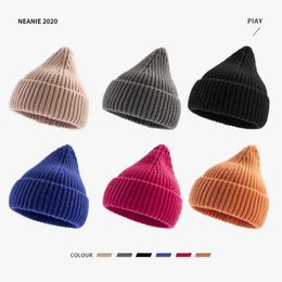 Beanie/Skull Caps BeanieSkull Unisex Warme Zachte Gebreide Hoeden Heren Winter Dames Schedel Meisjes Effen Kleur Mutsen 221129