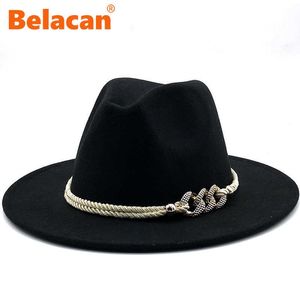 Beanie/Skull Caps British Fedora Hat Men Women Wool Filt Hats Ladies Big Wide Brim Panama Vintage Gangster Trilby Church Wedding Derby Jazz Hats T221013