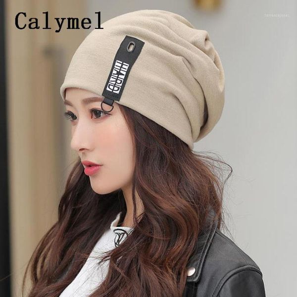 Bonnet/tête de mort casquettes Calymel 2021 solide chaud casquette femmes chapeau mode tricoté épaissir bonnets à capuche coton dames mignon 4 couleurs bonnet qui