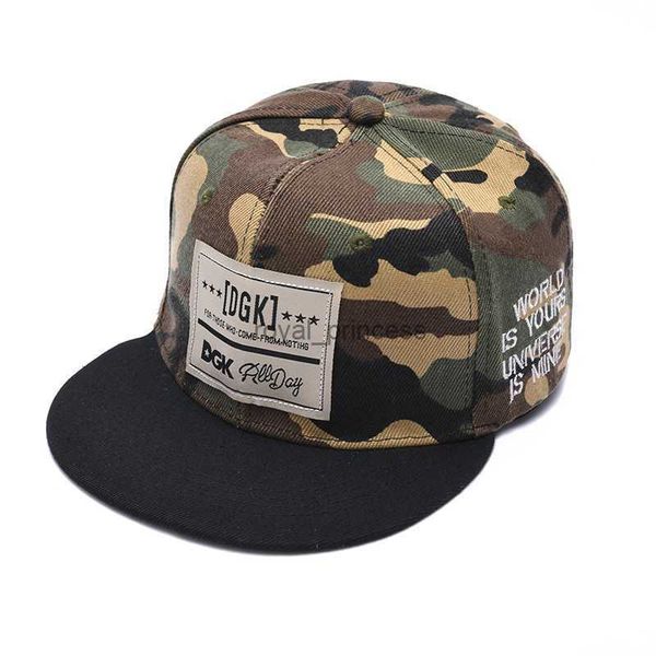 Gorro/calavera gorra de camuflaje gorro de algodón de algodón de algodón para hombres Hip-hop béisbol gorro de baile sombrero decorativo sombrero de kpop nuevo 2023 z230815