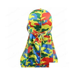 Beanie/Skull Caps Camouflage Print Mens Hip Hop Durags Caps Turban Bandanas stiksels buiten mannen