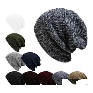 Beanie/Skull Caps Casual gebreide beanie hoed winter mannen warme slouchy skl gehaakte mannelijke baggy cap mode accessoires drop levering hoed otzpk