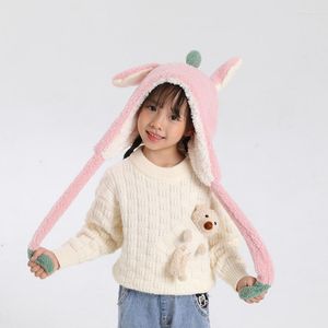 Gorro/Gorras de Calavera Sombreros para niños Bufanda Calentador de Cuello Lindo Dinosaurio de Dibujos Animados Además de Orejeras cálidas de Terciopelo Gorros para niños de Invierno a Prueba de Viento