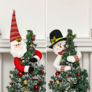 Bonnet/Casquettes de Noël Décorations de Noël Fournitures de décoration de Noël Père Noël Bonhomme de neige Arbre Top Star Décoration de chapeau d'arbre de Noël Scène de maison