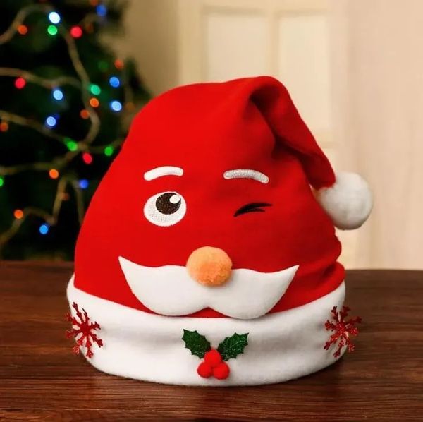 Banie / Casquettes de crâne Décorations de Noël Décorations de Noël 2024 Adultes Chapeaux Chapeaux Santa Novelty Funny Party Party With Cartoon Design Holiday Headwear