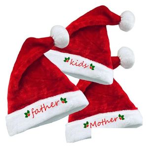 Bonnet/Crâne Casquettes Noël Noël Chapeau Doux Père Noël Rouge Court En Peluche Noel Joyeux Noël Décor Cadeau Bonne Année Chapeau Traditionnel Pour Partie