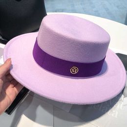 Beanie/Skull Caps Kleurrijk Webbing Flat Top Fedora Elegant Franse stijl Delicate Panama Hat Retro Sweet 2022 Ins Popular Nieuwe Fedora Hat For Woman T221013