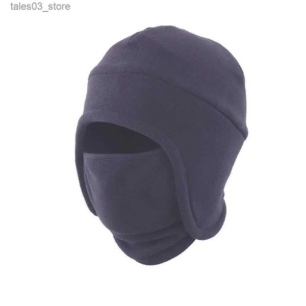 Bonnet / Skull Caps Connectyle Hommes Femmes Chaud 2 en 1 Chapeau d'hiver Doux Polaire Oreillette Coupe-Vent Crâne Sport Bonnet Ski Masque Casquette Pour Homme Femme Q231130