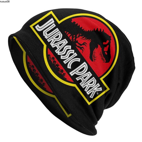 Beanie / Skull Caps Cool Jurassic Park Beanie Cap Unisex Winter Warm Bonnet Femme Knit Hats Outdoor Dinosaur World Beanies Gorras para hombres, mujeres J230518