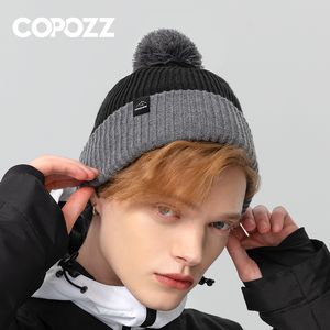 Beanie/Skull Caps Copozz Winter Hat Unisex Fashion Warm Hats Beanie Caps Ski Knitted Rib Hats Snowboard Cap For Men Women Dikke Casual Cap 230817