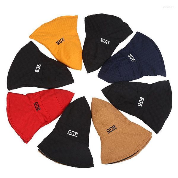 Beanie/Gorras de calavera Sombrero de pescador de doble cara Versión coreana de verano para mujer de algodón y lino Sun Big Brim Basin Outdoor Sunscreen Oliv22