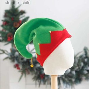 Beanie/Skull Caps Elf Cap Pluche Gemaakt met Metalen Bel Decoratie voor Kerst Kerstman Helper Hoeden Caps in sterk contrasterende kleuren DropShippingL231025