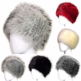 Beanie/Skull Caps nep vossen hoed vrouwen beanie cap nieuwe mode winter warme pluizige faux bont vrouwelijke hoed buiten sneeuwkap Russische hoed emmer pet J231223