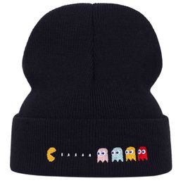 Bonnet/Crâne Casquettes Mode carton Bonnets chapeau personnalité Broderie Chaud Hiver Unisexe Tricoté Chapeau Skullies Animation Ski Gorros Casquettes hip hop chapeaux 230905