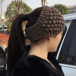 Beanie/Skull Caps Modehoeden vrouwen hoofdband nieuwe winter warme tulband zacht gebreide hoofdband ontwerp elastische haarbanden hoofdwrap haaraccessoires voor dame