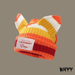 Bonnet/crâne casquettes mode à capuche Loverboy oreille tricot chapeau Double couche automne hiver chaud cochon oreille laine chapeau Niche Design 946