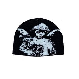Bonnet/tête de mort casquettes mode tricoté chapeau d'hiver pour les femmes léger pliable garder au chaud coupe-vent cyclisme chapeaux Y2K bonnets chapeau rue accessoire goth 230717