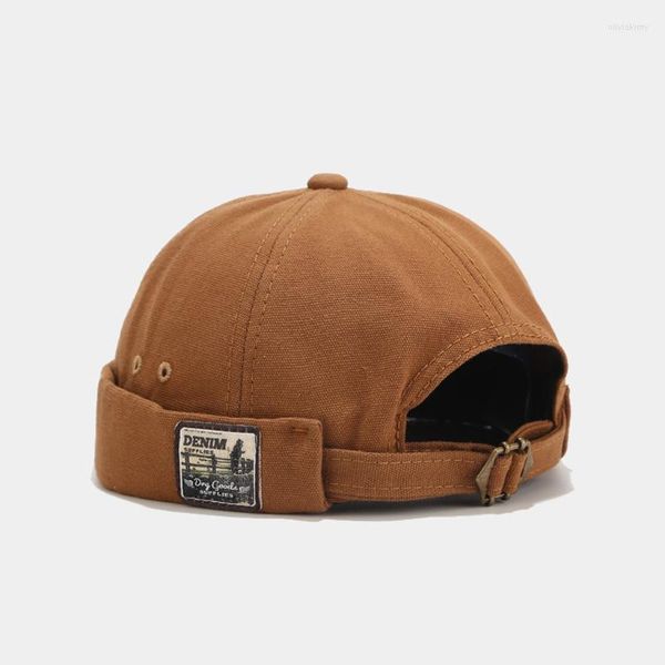 Bonnet/tête de mort casquettes mode hommes et femmes Skullies bonnets chapeau couleur unie facile correspondant Patch Couple Hip-hop Skullcap Beanie Cap 2022 été