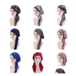 Beanie / Skull Caps Moda Musulmana Pañuelo Sombrero Turbante Pelucas Cap Long Tail Scorpion Headwear Diadema Pirata Quimioterapia Accesorio para el cabello Dhidp