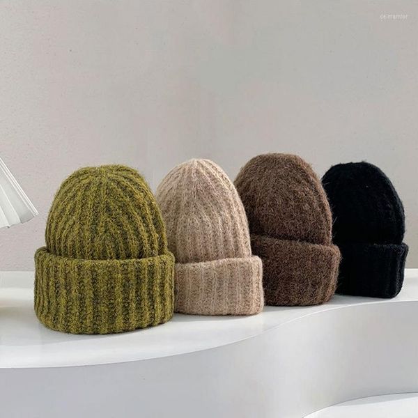 Bonnet/tête de mort casquettes mode hiver tricot bonnet chapeaux pour femmes hommes laine tricoté Ski crâne casquette Slouchy chapeau épais chaud Sports de plein air Delm22