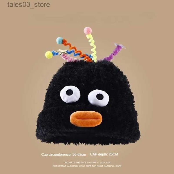 Bonnet / Skull Caps Funny Big Eyes Anime Beanie Mignon Dessin Animé Bonbons Couleur Tricot Chapeaux Élastique Crâne Cap Chaud Revers Bonnets pour Femmes Filles Seau Chapeaux Q231130