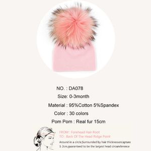 Beanie/Skull Caps geebro pasgeboren zacht katoen 15 cm echte pur pompom beanies hoeden voor babyjongens meisjes herfst winter kinderen baby's peuter babyhoeden t221020