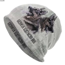 Bonnet / Casquettes De Tête De Mort Chien De Berger Allemand Bonnets Casquettes Pour Hommes Femmes Unisexe Streetwear Hiver Chaud Bonnet En Tricot Adulte Alsacien Loup Chien Bonnet Chapeaux J230518