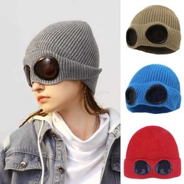 Beanie/Skull Caps Bril Hoed Heren Dames Gehoorbescherming Hoed Wollen Hoed Pluche Geïsoleerde Gekrulde Rand Hoed Herfst Winter Outdoor Skiën Pullover Hoed L231213