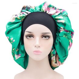 Beanie/Skull Caps Hanxi Silk Bonnet Satin Cheveux Nuit Grote vrouwen Slaap Night Hat Cap Oliv22