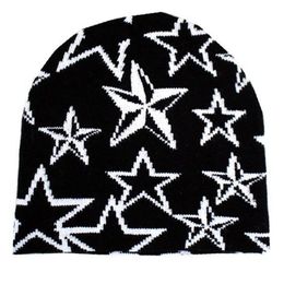 Bonnet/tête de mort casquettes chapeaux bonnet tricoté pull laine chapeau casquettes étoile imprimé chaud chapeau hip-hop bonnet rue punk hiver bonnet tricoté Y2K gothique unisexe 230715