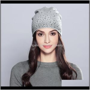 Beanie / Skull Caps Sombreros, bufandas Guantes Aessoriesfashion Lady Knitted Woolen Femal Cap Capucha femenina Warm Knitting Hats For Fashion Wool Hat W