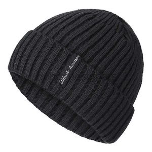 Bonnet / crâne Caps de haute qualité Black Human Hiver Human Human Ajouter la fourrure de bonnet chaud Chapeau baggy Skullies tricot pour hommes Ski Sports Bons de sport CAP D240429