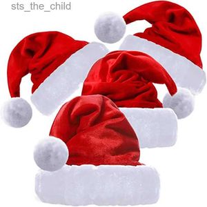 Bonnet/crâne casquettes haute qualité noël noël doux chapeau père noël rouge court peluche Noel chapeau joyeux noël décor cadeau bonne année 2023L231025