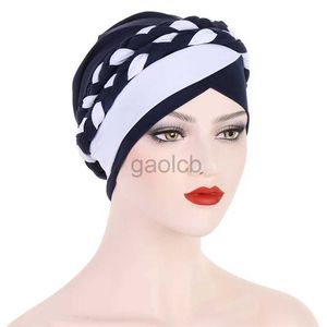 Banie / Caps de crâne Inde India Blanc Braid Braid Modal Chapeaux Turban Boneie Bonnet Canner Islamic Headwear Cancer Cumio Caps Musulm Hair Loss Covers D240429