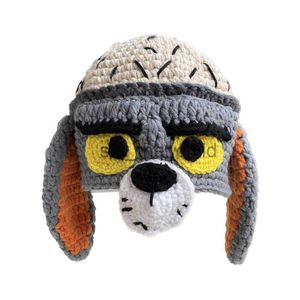 Beanie/Skull Caps Ins Grappige Hand Gehaakte Tom Cat Mutsen voor Vrouwen Bivakmuts Spoof Skullies Cap Voor Mannen Winter Breien Muts x0907