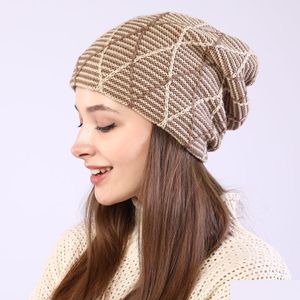 Bonnet / Casquettes De Crâne Grille En Tricot Bonnet D'hiver Chapeaux Oreille Cuff Câble Slouchy Skull Cap Pour Femmes Mode Will Et Sandy Gift Drop Delivery Dh5Hu