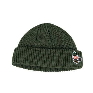 Gorro / Gorros de calavera Sombrero de punto Sombrero de piel de melón Sombrero corto y frío Pato Oso polar Cerdito bordado Jersey Sombrero de invierno J230823