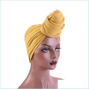 Beanie/Skull Caps Knot Turban Hat For Women Headwrap Head Scarf Cap Woman Beanie Beanies Skl Caps sjaals hoeden dames modehaar ac dhnjr