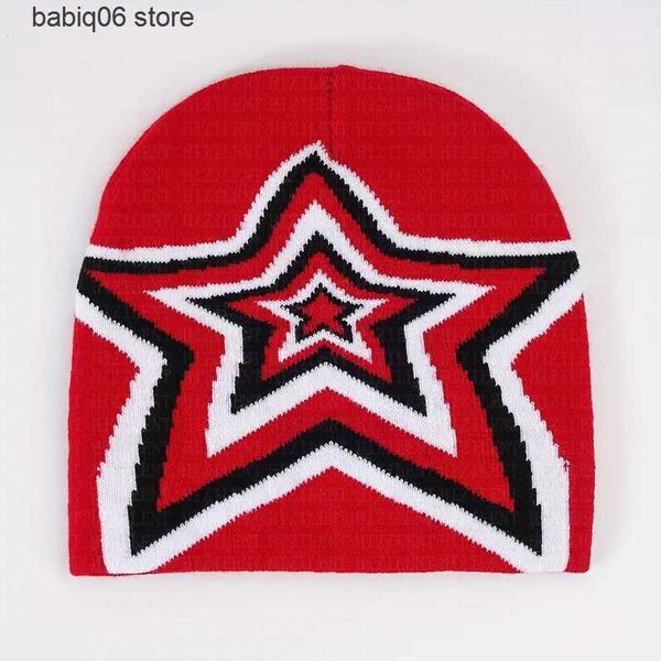 Bonnet / Skull Caps Korean Star Pull Chapeaux Hommes Femmes Streetwear Automne Hiver Tricot Bonnet INS Mode Hip-hop Unisexe Cap Laine Chaud Chapeaux Froid T230731