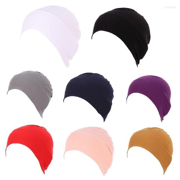 Beanie / Skull Caps L5YA Mujeres Turbante Baotou en estilo musulmán Lijado Leche Seda Color Opcional Pros22