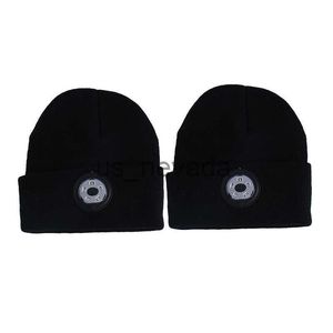 Beanie / Skull Caps Sombrero de lana LED Sombrero de punto con luz LED Pesca nocturna de otoño e invierno con sombrero emisor de luz J230823