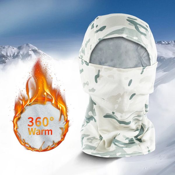 MEGE tactique hiver polaire cagoule hommes militaire masque de Ski Skullies bonnets thermique sport écharpe chasse randonnée Camouflage casquette 231019