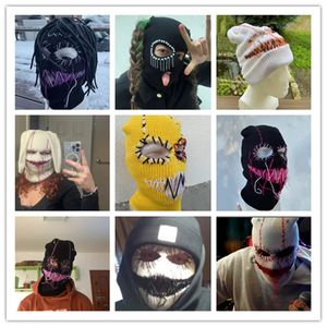 Beanie/Skull Caps Heren Halloween Bivakmuts Enge Vrouwen Gebreide Kap Gebreide Muts Feest Motor Fiets Ski Fietsen Cool Skull Maskers 231017