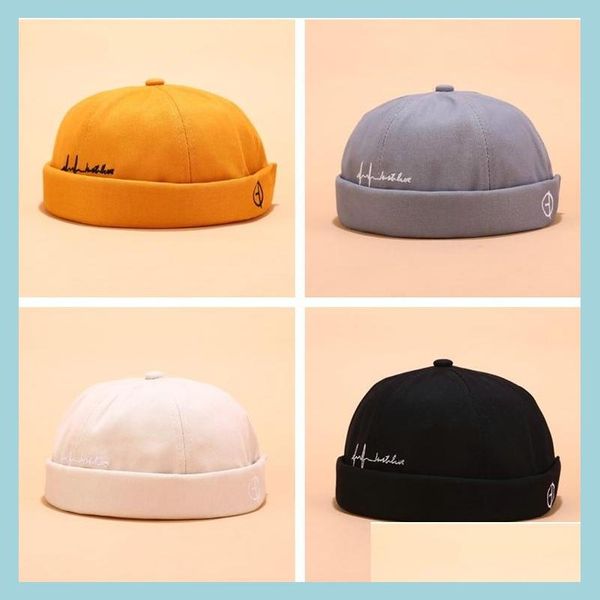 Bonnet / Skull Caps Hommes Skl Cap Beanie Hiver Rétro Chapeau Homme Brimless Baggy Melon Caps Cuff Docker Chapeaux Mode Street Bonnets Bdehome Dhmkc