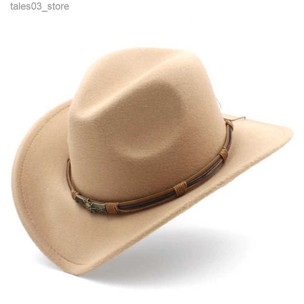 Bonnet/Crâne Caps Mistdawn Enfants Enfants Western Garçons Cowboy Chapeau Filles Cowgirl Cap avec Tête De Crâne Bande Tressée pour Halloween Mascarade Fête Q231130