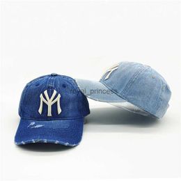 Beanie/Skull Caps NIEUWE VERHOUDING VICTAGE DENIM VEINDIGE DENIM Mijn NY Embryo Baseball Hat Dames Katoen Sporthoed Hip Hop Snap Hat Golf Hat Gorros Z230815