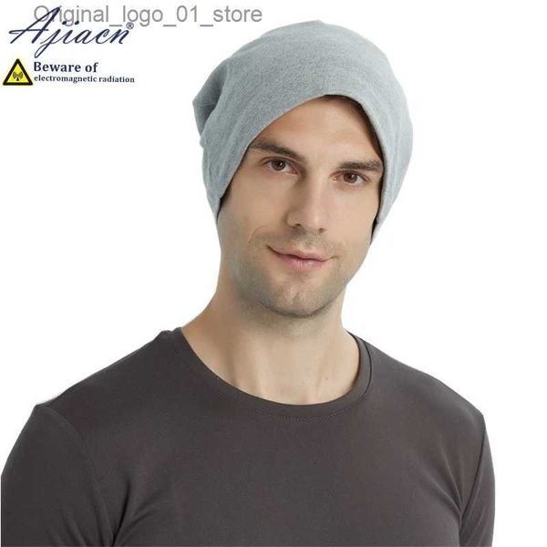 Banie / Capes de crâne Nouveau rayonnement anti-électromagnétique% Silver Fibre tricot Hat Mobile Phone ordinateur TV EMF Blindage Sleep Cap de sommeil Q231222